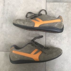 Sicko 19 green orange suede sneakers!